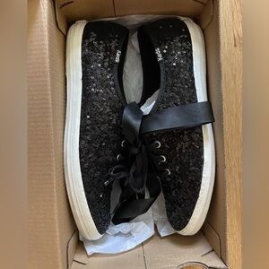 Keds Champion Glitter Celebration Lace Up Black Ribbon 6